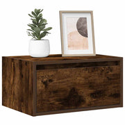 Nightstands with LEDs 2 pcs wall-mounted smoked oak