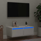 TV Cabinet with LED Lights 75x35.5x25 cm White