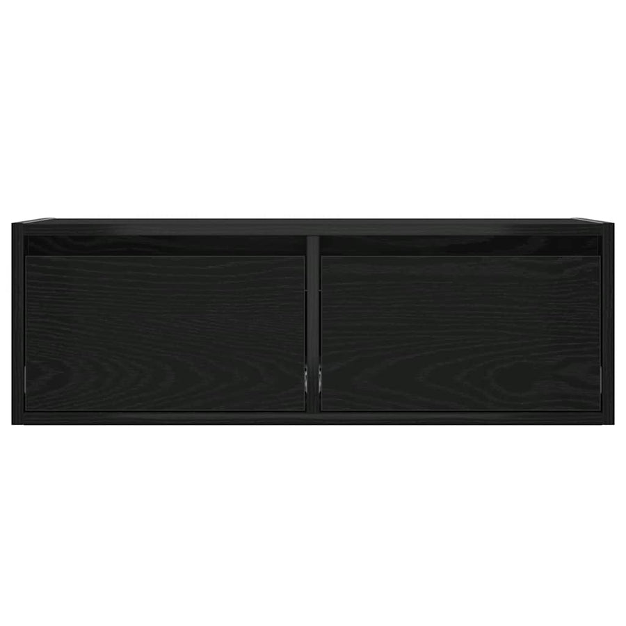 Tv-meubel met LED-verlichting 75x35,5x25 cm zwart eikenkleurig