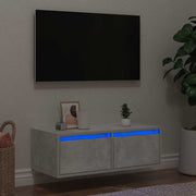 TV cabinet with LED lighting 75x35.5x25 cm concrete grey