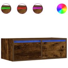 Tv-meubel LED-verlichting 75x35,5x25 cm gerookt eikenkleurig