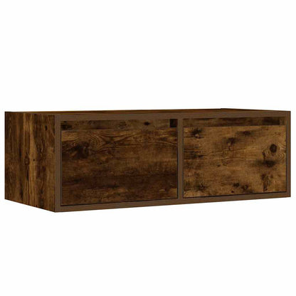 Tv-meubel LED-verlichting 75x35,5x25 cm gerookt eikenkleurig