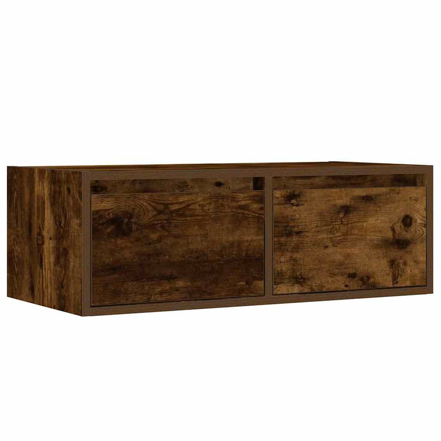Tv-meubel LED-verlichting 75x35,5x25 cm gerookt eikenkleurig