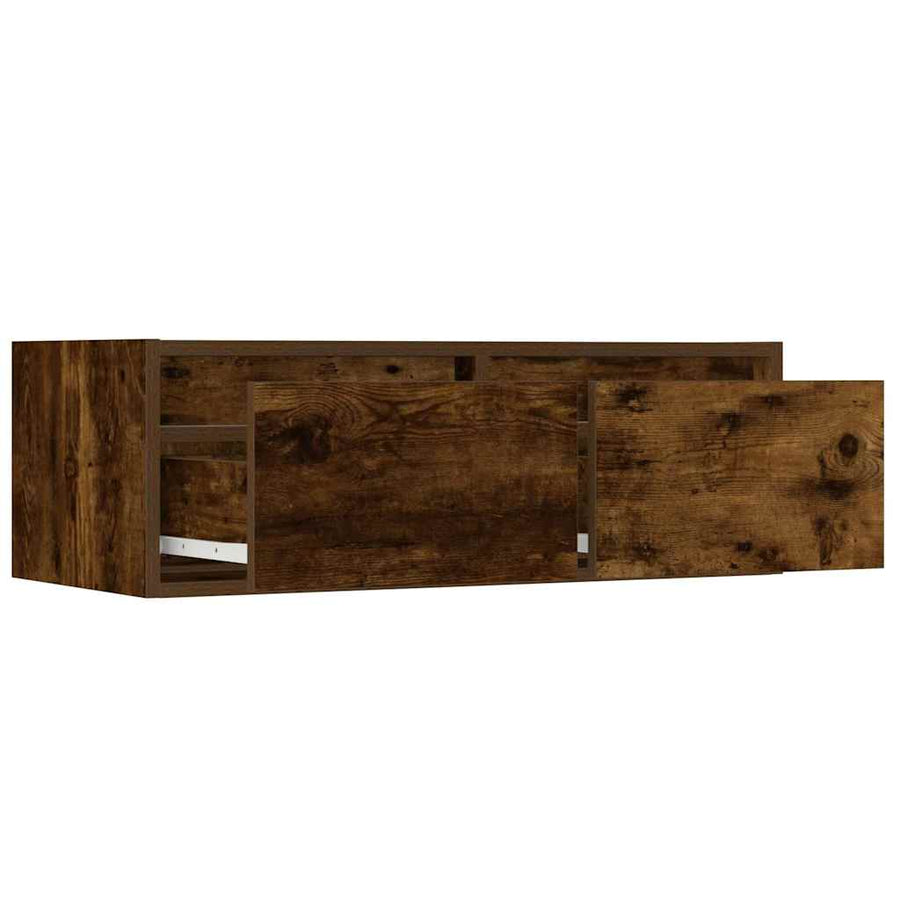 Tv-meubel LED-verlichting 75x35,5x25 cm gerookt eikenkleurig