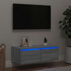 TV cabinet with LED lighting 75x35.5x25 cm grey Sonoma oak