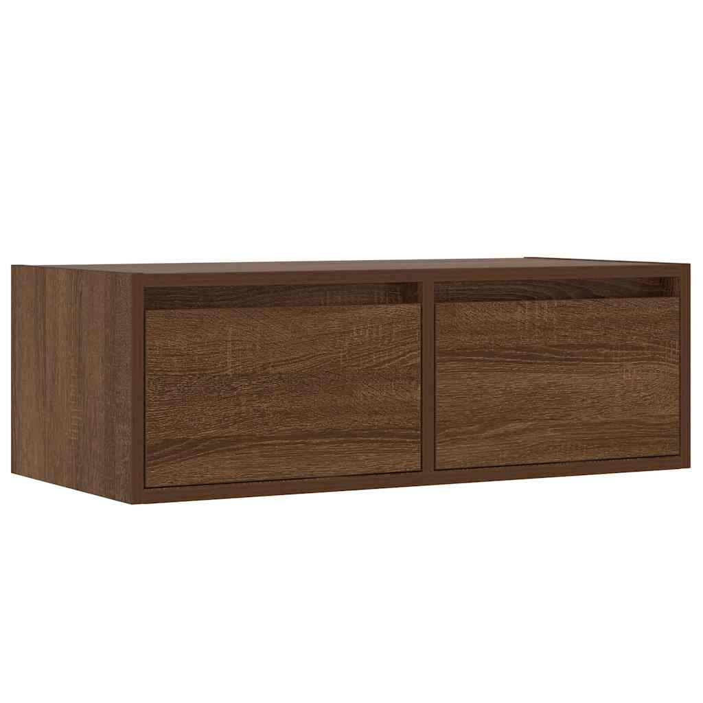 Tv-meubel met LED-verlichting 75x35,5x25 cm bruin eikenkleur