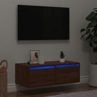 TV cabinet with LED lighting 75x35.5x25 cm brown oak effect