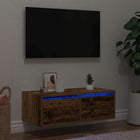 Tv-meubel 75x35,5x25 cm oud houtkleurig met led