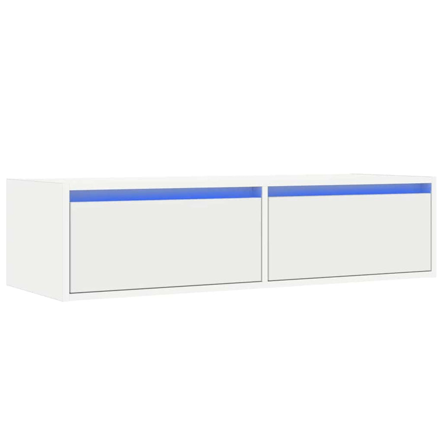 Tv-meubel met LED-verlichting 100X35,5x25 cm wit