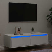 TV Cabinet with LED Lights 100x35.5x25 cm White