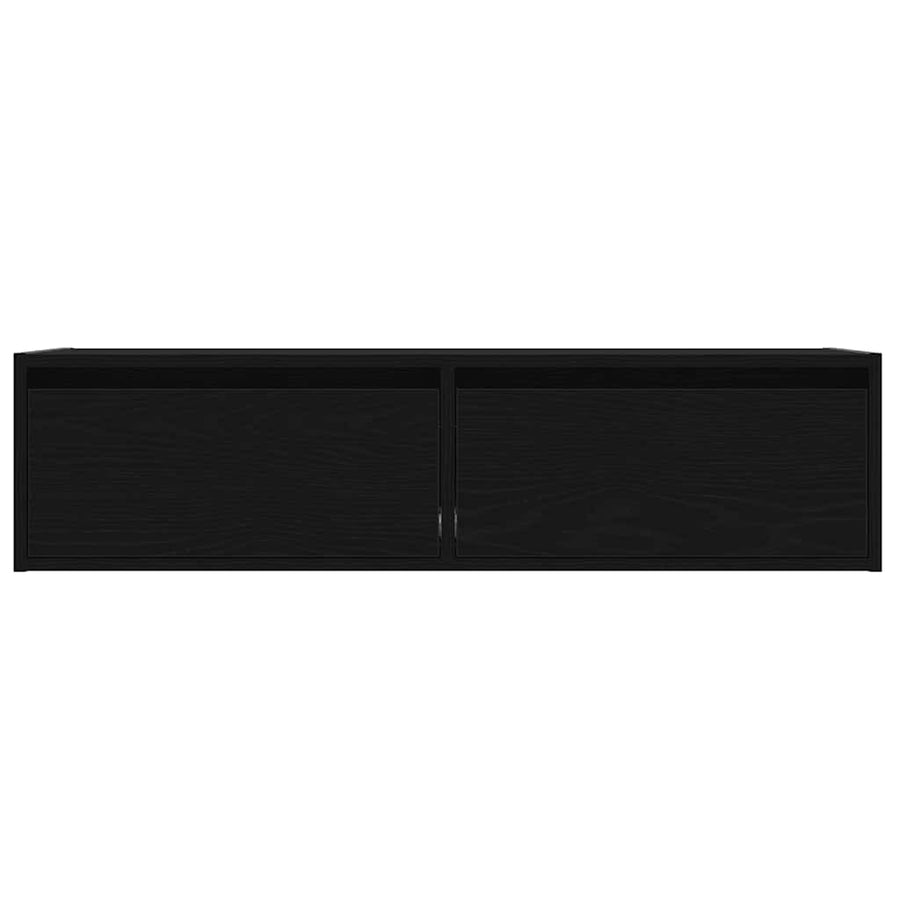 Tv-meubel met LED-verlichting 100X35,5x25 cm zwart eikenkleurig