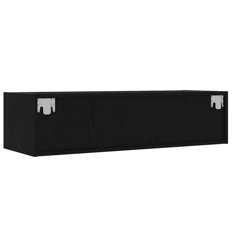 Tv-meubel met LED-verlichting 100X35,5x25 cm zwart eikenkleurig