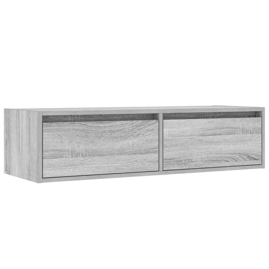 Tv-meubel met LED-verlichting 100X35,5x25 cm grijs sonoma eiken