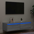 TV cabinet with LED lighting 100x35.5x25 cm gray sonoma oak