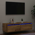Tv-meubel 100x35,5x25 cm oud houtkleurig LED