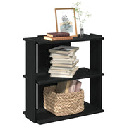 3-Tier Bookshelf 60x30x60 cm Engineered Wood Black