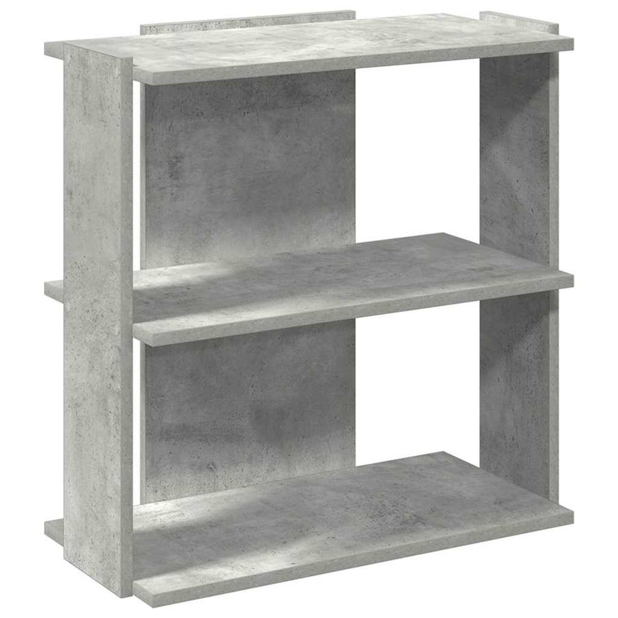 Boekenkast 3-laags 60x30x60 cm bewerkt hout betongrijs