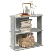 Bookcase 3-tier 60x30x60 cm engineered wood concrete grey