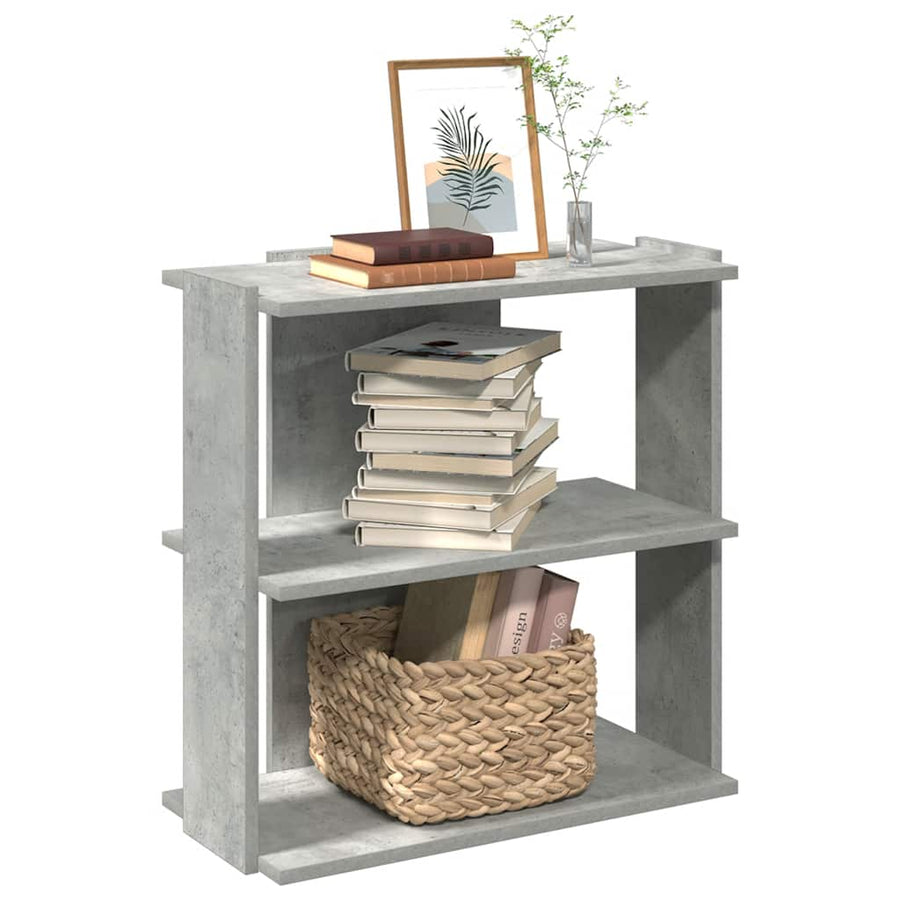 Boekenkast 3-laags 60x30x60 cm bewerkt hout betongrijs