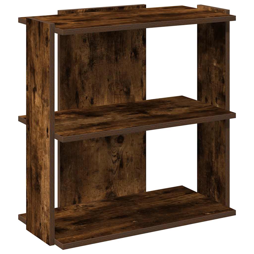 Boekenkast 3-laags 60x30x60 cm bewerkt hout gerookt eikenkleur