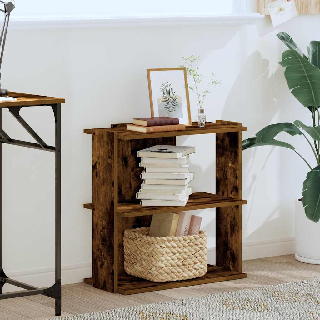 Boekenkast 3-laags 60x30x60 cm bewerkt hout gerookt eikenkleur