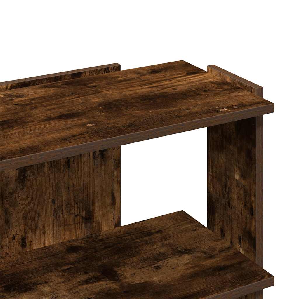Boekenkast 3-laags 60x30x60 cm bewerkt hout gerookt eikenkleur