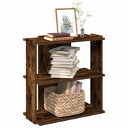 Bookshelf 3-tier 60x30x60 cm engineered wood smoked oak