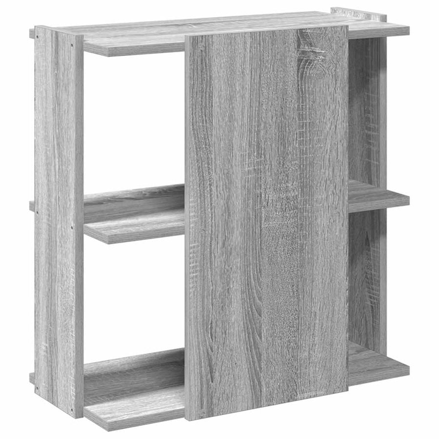 Boekenkast 3-laags 60x30x60 cm bewerkt hout grijs sonoma eiken