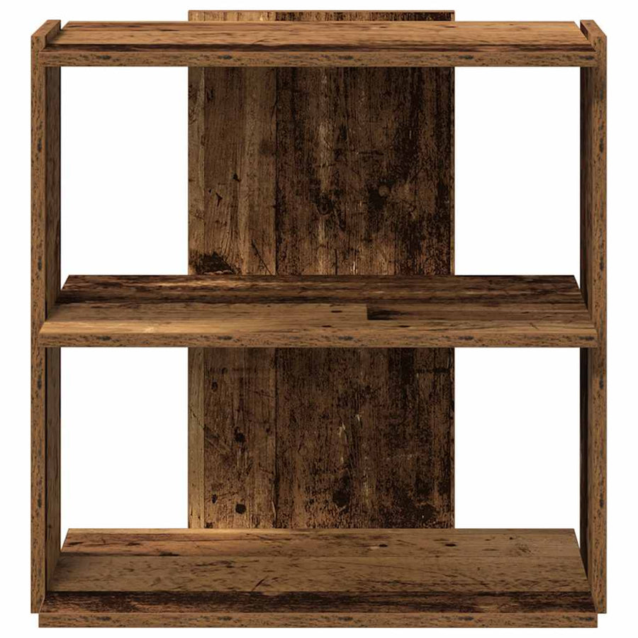 Boekenkast 3-laags 60x30x60 cm bewerkt hout oud houtkleur