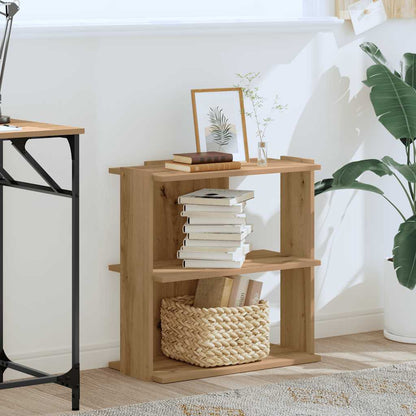 Boekenkast 3-laags 60x30x60 cm bewerkt hout artisanaal eiken