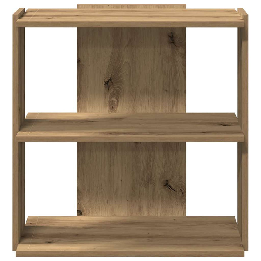 Boekenkast 3-laags 60x30x60 cm bewerkt hout artisanaal eiken