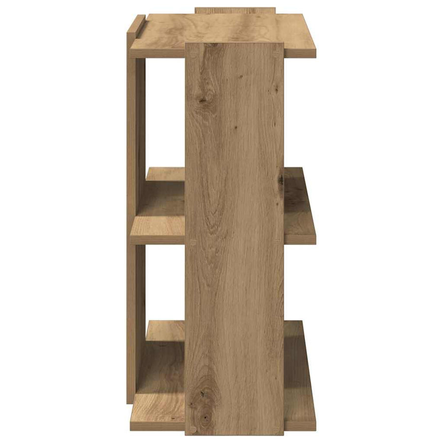 Boekenkast 3-laags 60x30x60 cm bewerkt hout artisanaal eiken