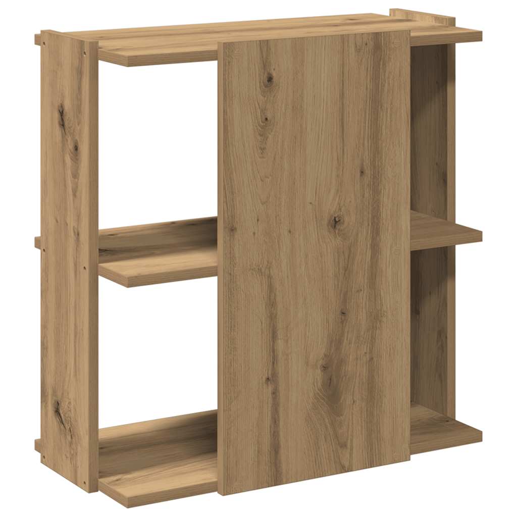 Boekenkast 3-laags 60x30x60 cm bewerkt hout artisanaal eiken