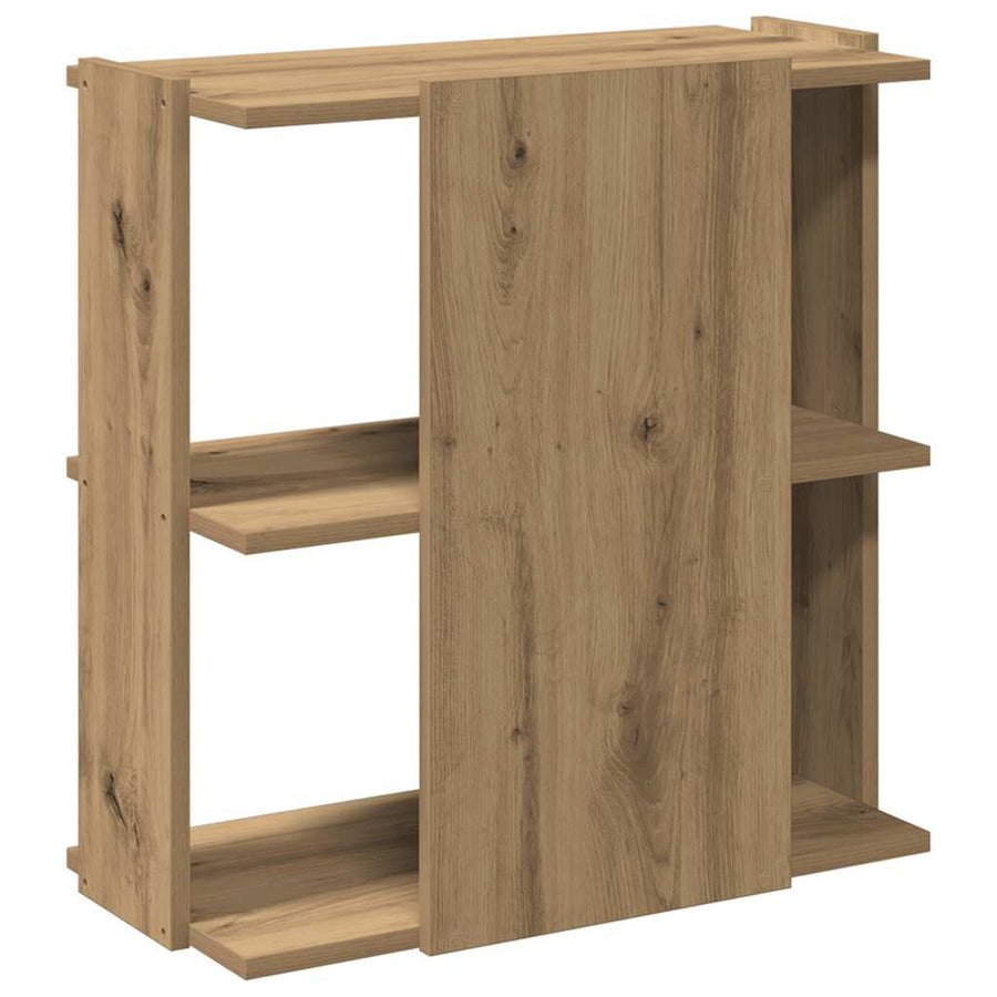 Boekenkast 3-laags 60x30x60 cm bewerkt hout artisanaal eiken