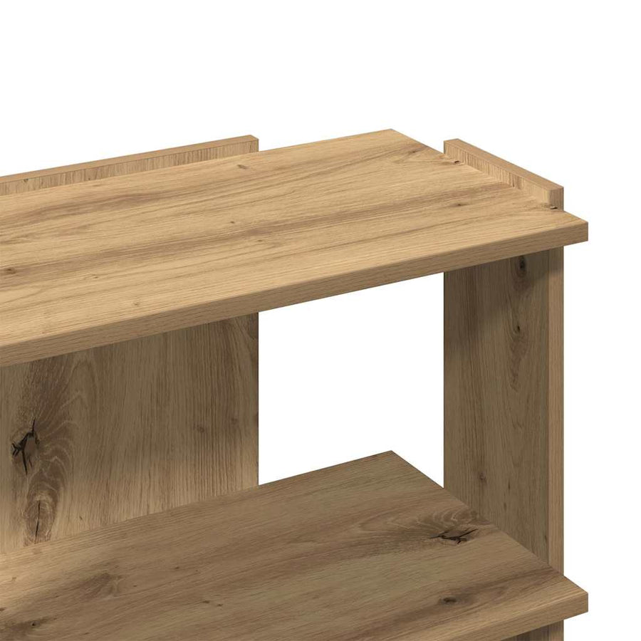 Boekenkast 3-laags 60x30x60 cm bewerkt hout artisanaal eiken