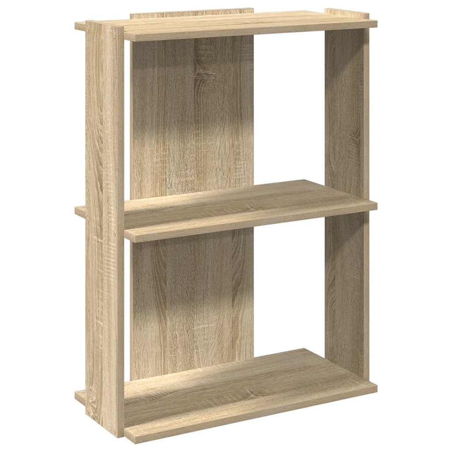 Boekenkast 3-laags 60x30x80 cm bewerkt hout sonoma eikenkleurig