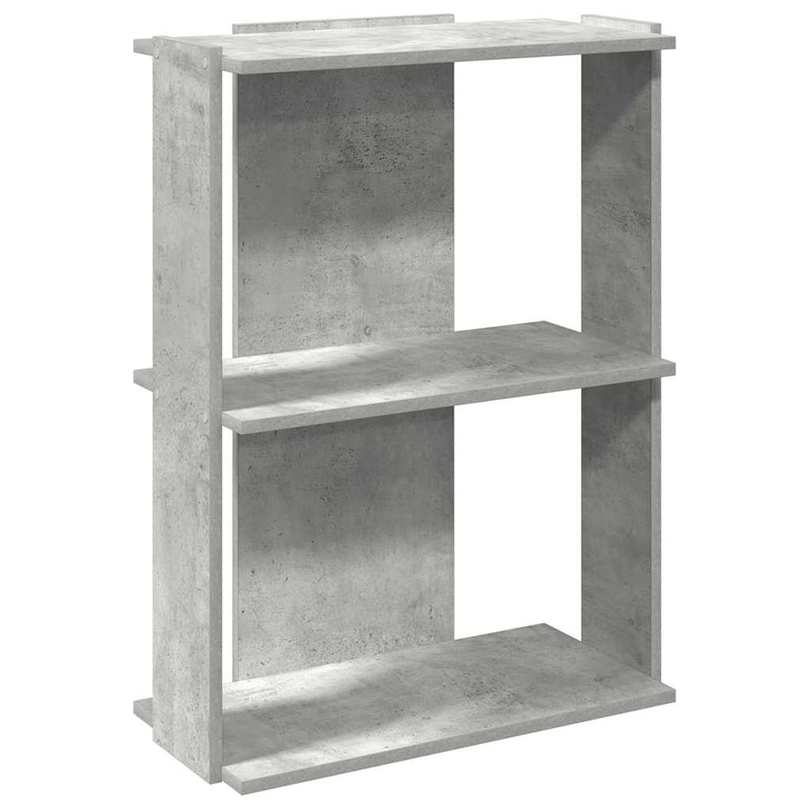 Boekenkast 3-laags 60x30x80 cm bewerkt hout betongrijs