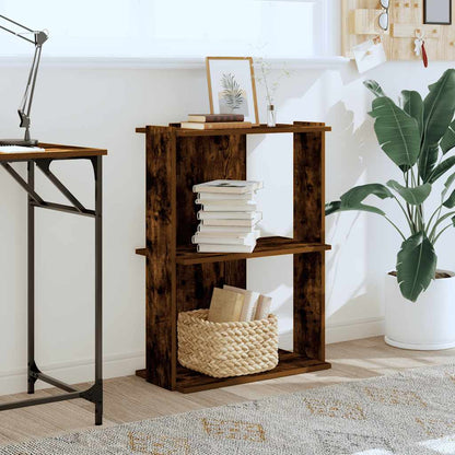 Boekenkast 3-laags 60x30x80 cm bewerkt hout gerookt eikenkleur