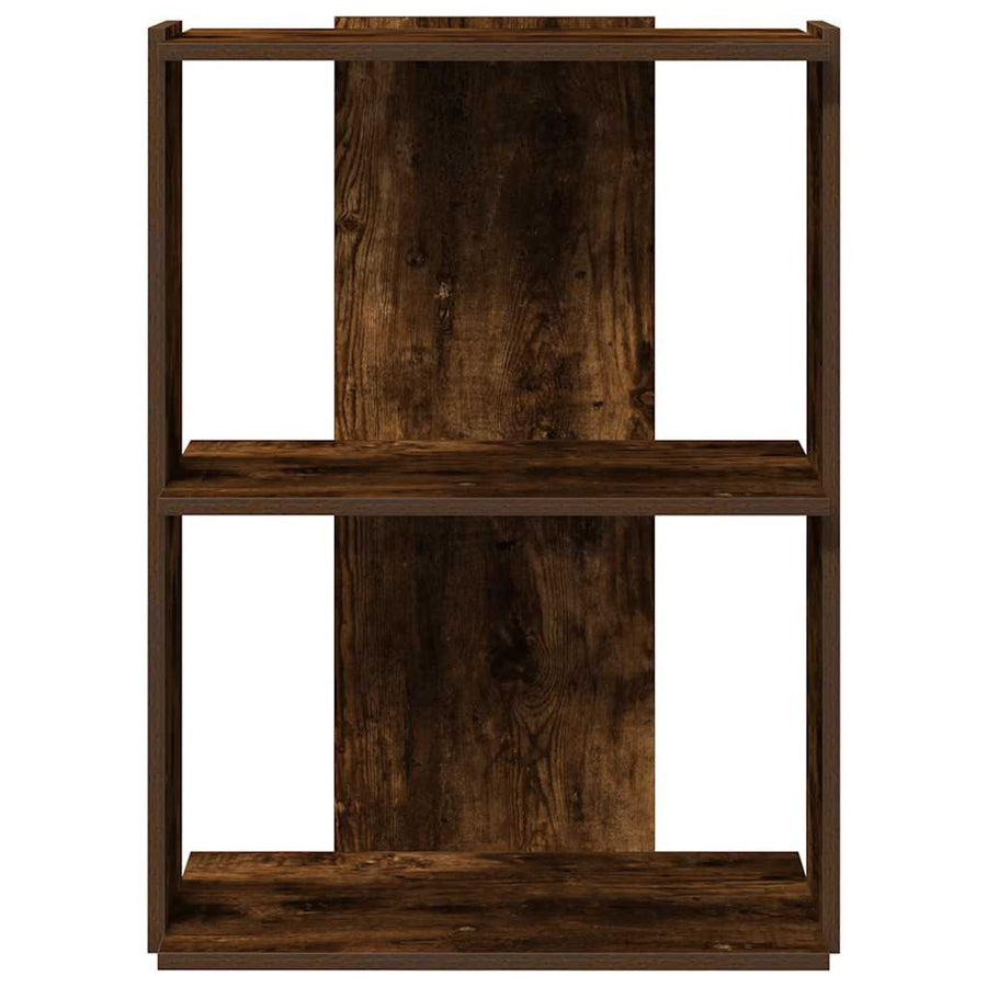Boekenkast 3-laags 60x30x80 cm bewerkt hout gerookt eikenkleur