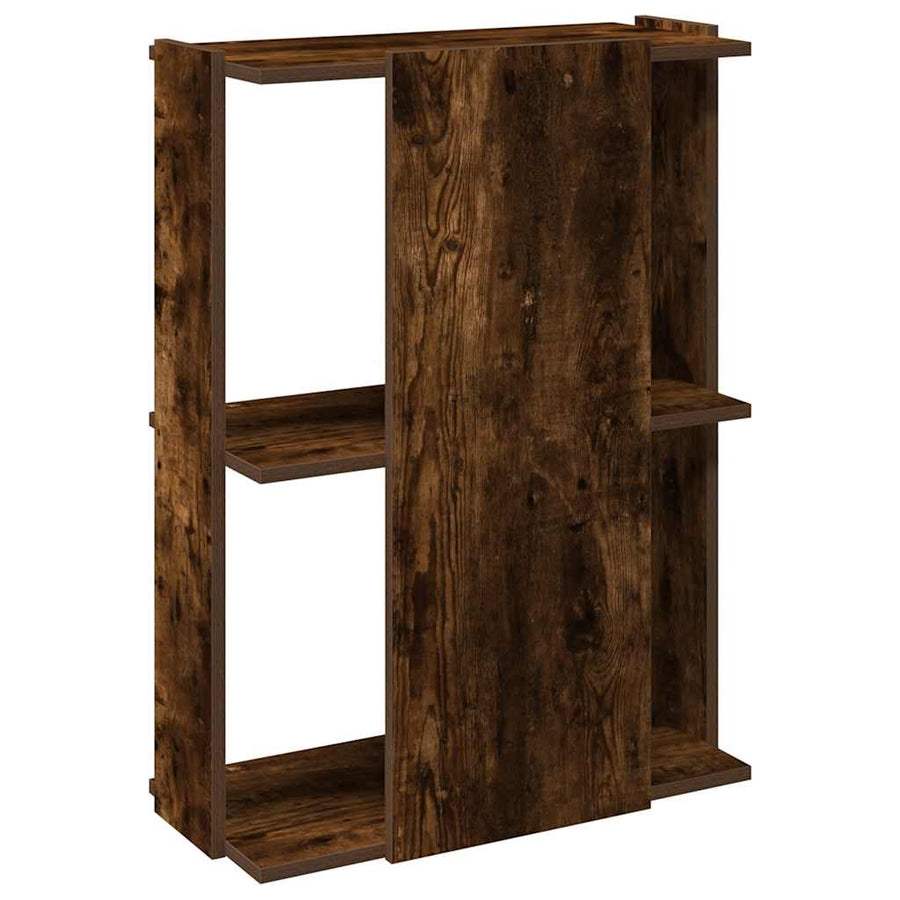 Boekenkast 3-laags 60x30x80 cm bewerkt hout gerookt eikenkleur