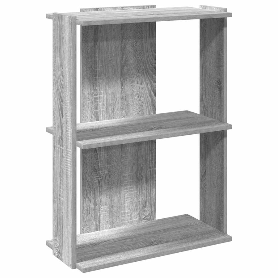 Boekenkast 3-laags 60x30x80 cm bewerkt hout grijs sonoma eiken