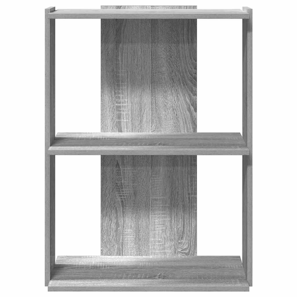 Boekenkast 3-laags 60x30x80 cm bewerkt hout grijs sonoma eiken