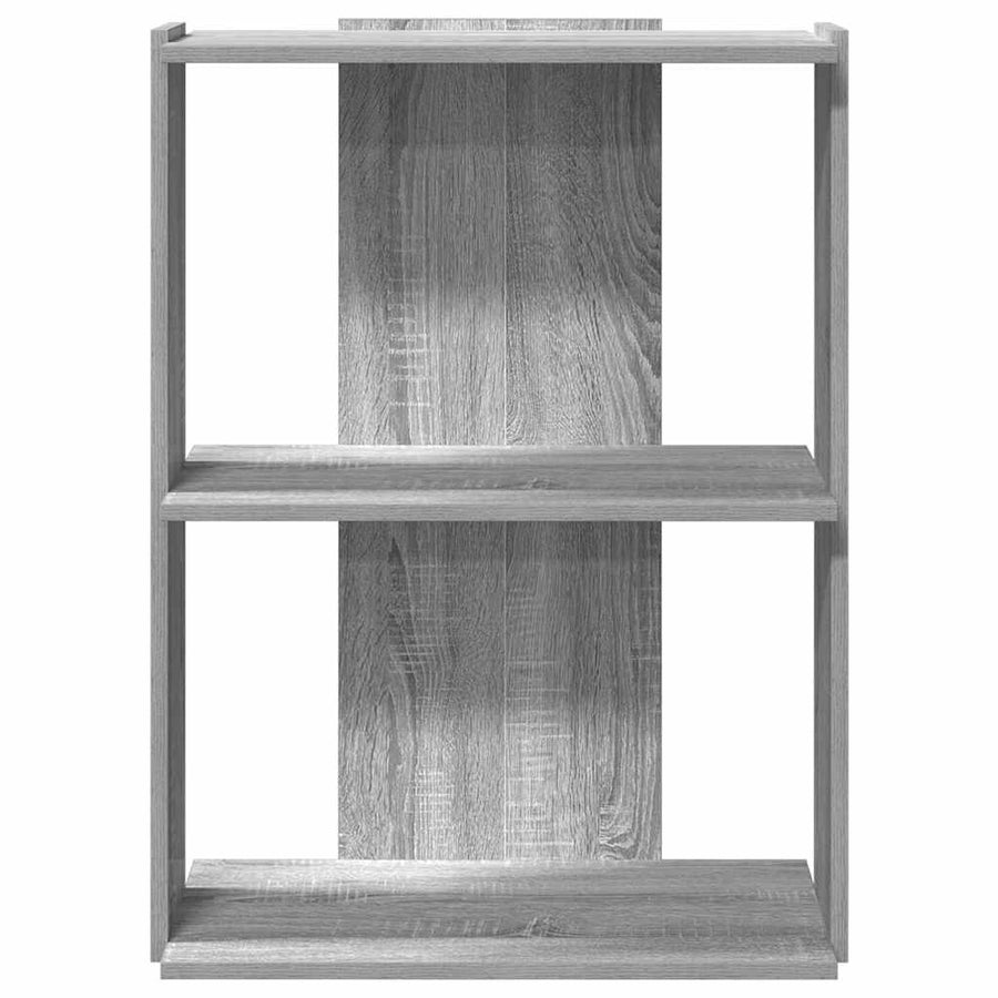 Boekenkast 3-laags 60x30x80 cm bewerkt hout grijs sonoma eiken