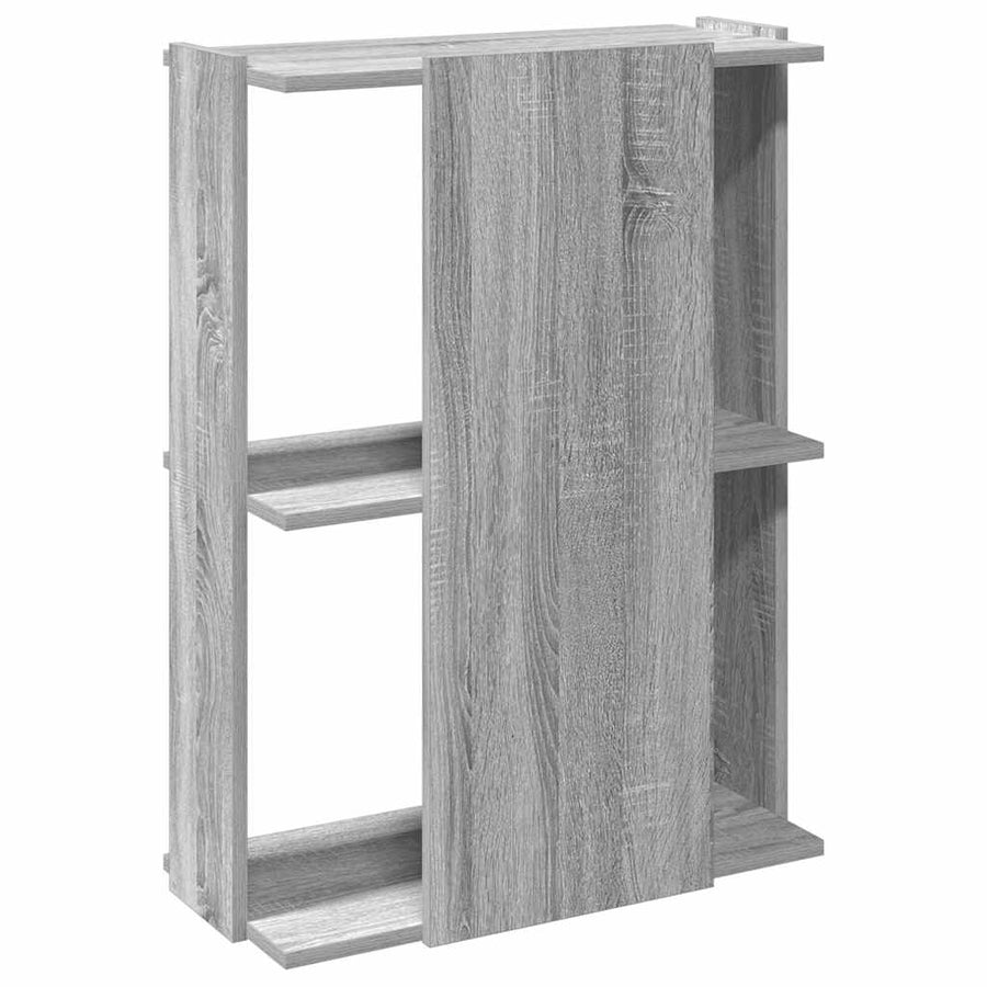 Boekenkast 3-laags 60x30x80 cm bewerkt hout grijs sonoma eiken
