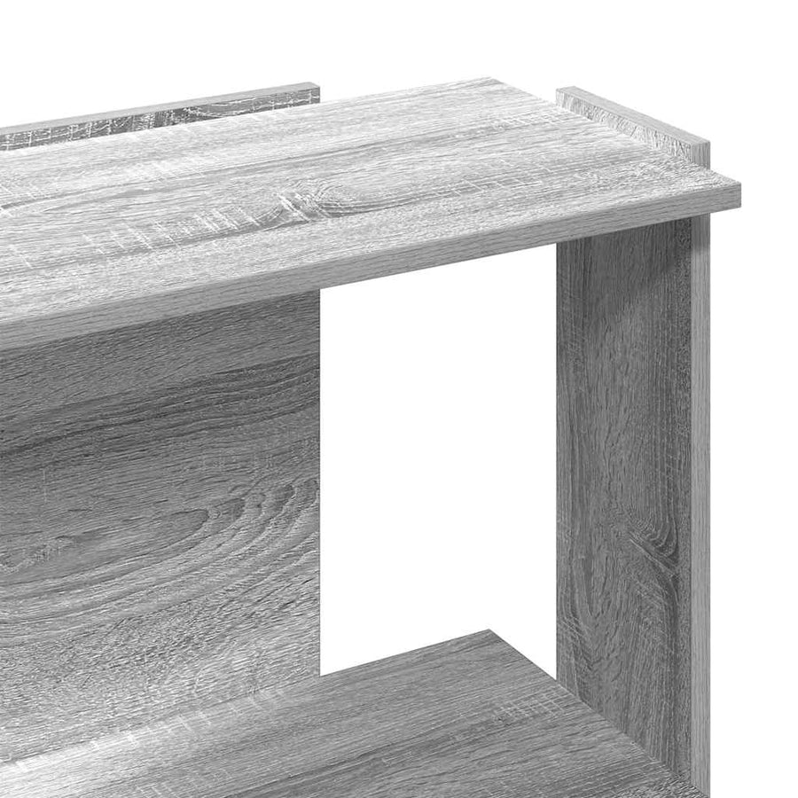 Boekenkast 3-laags 60x30x80 cm bewerkt hout grijs sonoma eiken