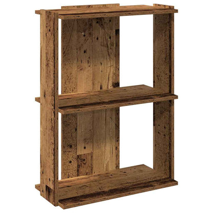 Boekenkast 3-laags 60x30x80 cm bewerkt hout oud houtkleur