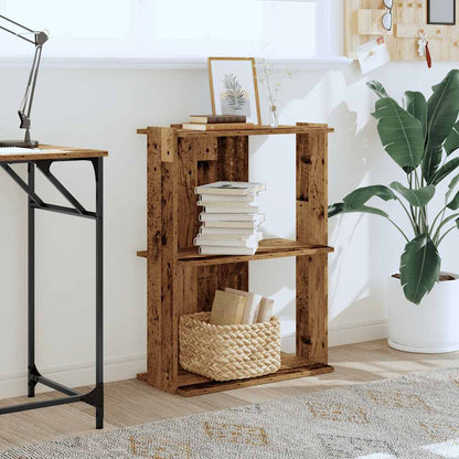 Boekenkast 3-laags 60x30x80 cm bewerkt hout oud houtkleur