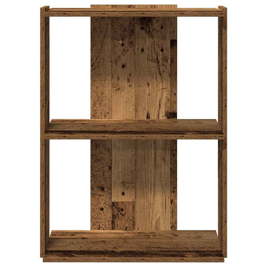 Boekenkast 3-laags 60x30x80 cm bewerkt hout oud houtkleur