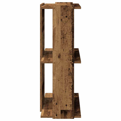 Boekenkast 3-laags 60x30x80 cm bewerkt hout oud houtkleur