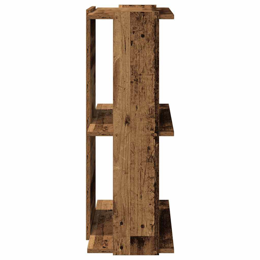 Boekenkast 3-laags 60x30x80 cm bewerkt hout oud houtkleur